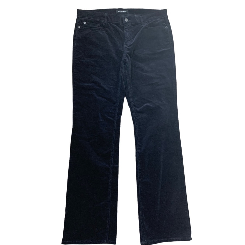 JOE FRESH Black Crushed Velvet Bootcut Jeans Denim Pants 10 30 Athleisure Retro